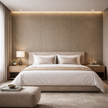 Decorative Wall Panel Leather Texture 1220x2600x8mm - Silver Grey