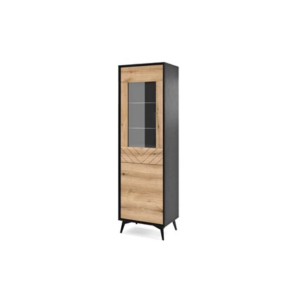 Showcase Cabinet - Oak & Black