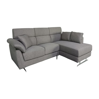 3-Seater Sofa Right Chaise Longue - Grey