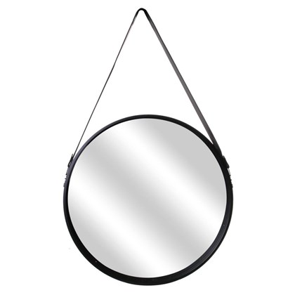 Round Mirror With Black Handle 50 cm