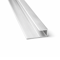 Aluminium Trim Alloy J-Shaped – Silver/Dark Grey