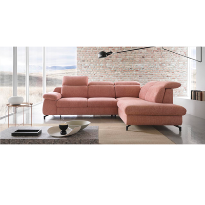 Corner Sofa Bed with Chaise Right – Pink