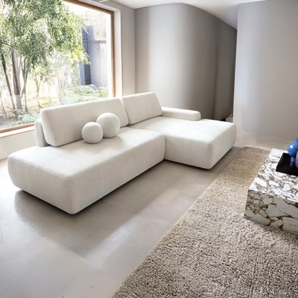 Corner Sofa Bed with Chaise Right 276cm – White