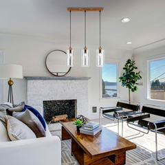 LED Suspension Smoked Glass Pendant – Black