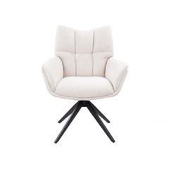 Swivel Dining Chair – White Fabric