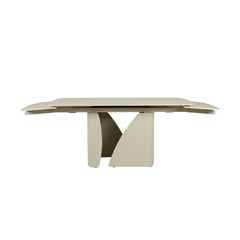 Extendable Dining Table -Beige Ceramic Top 160 x (40+40) x 90 x 76 cm
