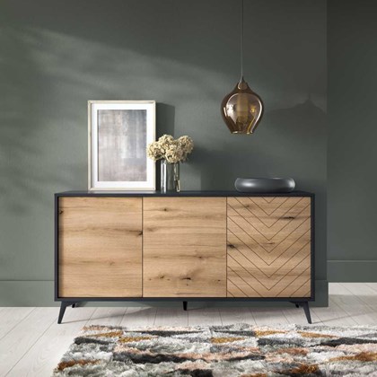 Sideboard 3 Doors – Oak & Black