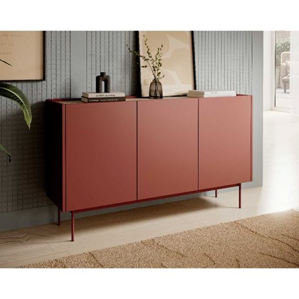 Sideboard 3 Doors – Ceramic Red & Linea Oak