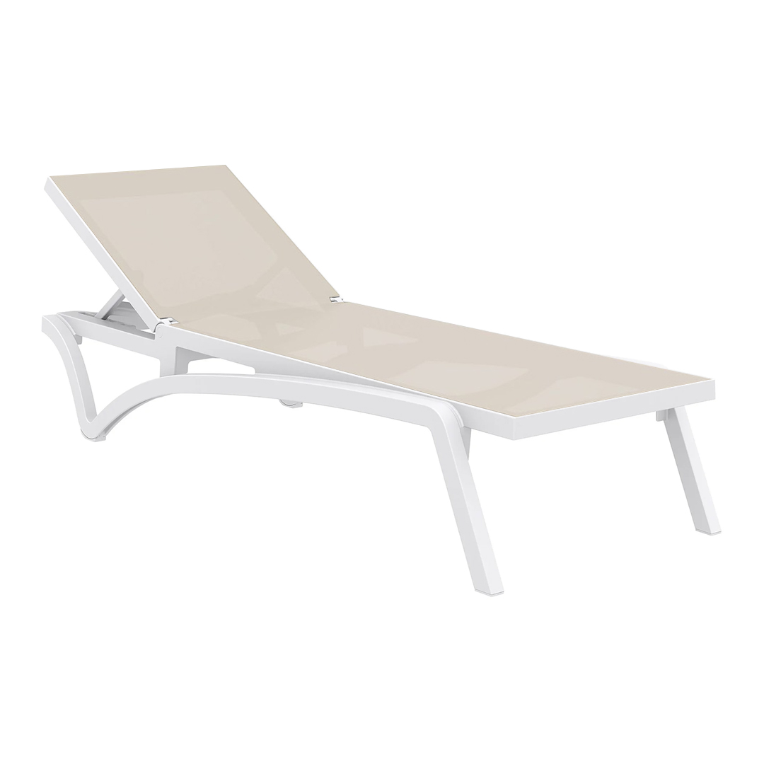 Taupe Adjustable Outdoor Sun Lounger