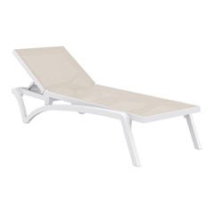 Taupe Adjustable Outdoor Sun Lounger