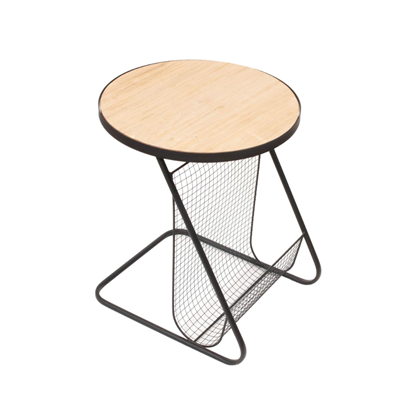 Table With Magazine Storage – Beige & Black