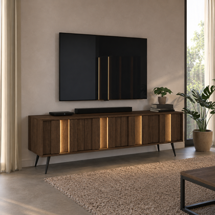 Tv Unit 4D Table-Dark Wood
