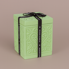 Large Heart Jar – Green Creme Caramel