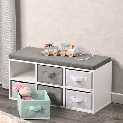 Child Bench with Storage Boxes