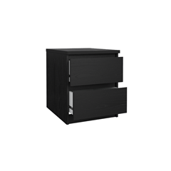 Black bedside with 2 drawers