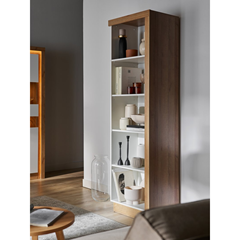 Bookcase Cabinet - Riviera Oak Light / White High Gloss