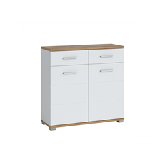 Sideboard 2 Doors 2 Shelves – Alpine White & Wotan Oak