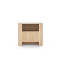 Nightstand 1 Shelf & 1 Door - Oak