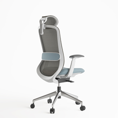 Office Chair with Adjustable Headrest - Light Blue