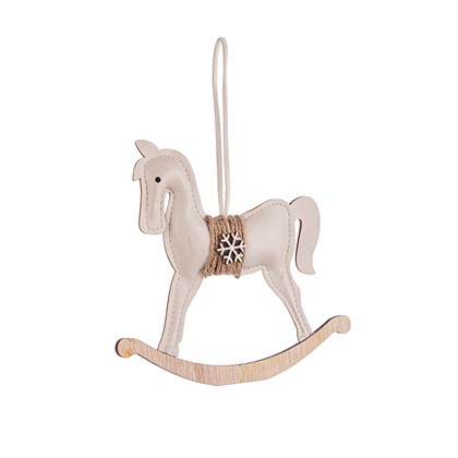 Edna Creamy Rocking Horse Ornament