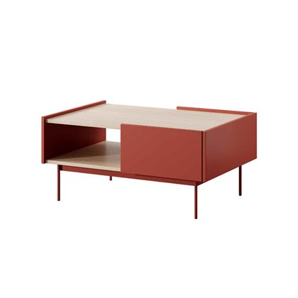 Coffee Table – Ceramic Red & Linea Oak