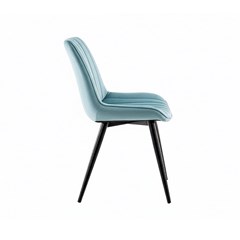 Velvet Covered Seat with Black Metal Legs