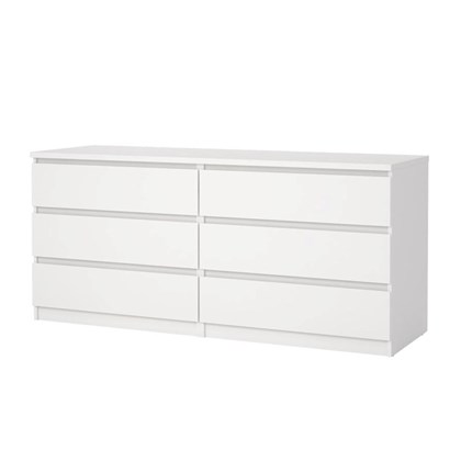 White Naia Double Dresser 6 Drawers