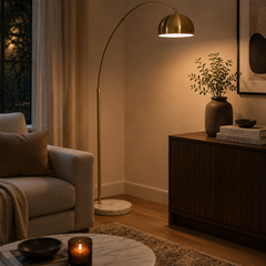 Class Floor Lamp – Gold / Marble White