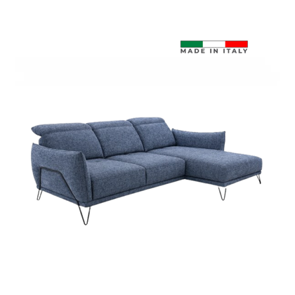 Sofa 2-Seater Large Lateral + Chaise Longue Right – Denim Blue