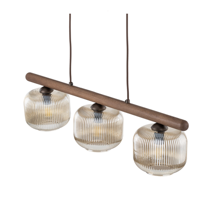Brown Pendant Lamp 3xE14 – Cognac & Bronze