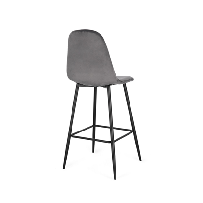 Bar Stool Dark Grey Velvet