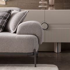 Sofa 3 Seater Monaco Fabric Grey Colour