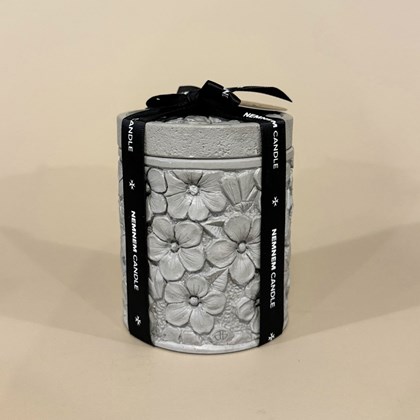 Small Cylinder Fjura Grey Cotton Flower