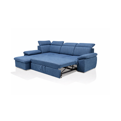 Corner Sofa Bed with Chaise Left 280cm – Blue