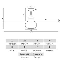 Ceiling Fan with Light M - Brown