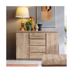 Sideboard 2 Doors 4 Shelves – Golden Ribbeck Oak