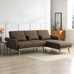 Corner Sofa Bed Reversible - Brown