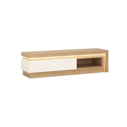 TV Unit 1 Shelf – Oak Riviera Light & White High Gloss