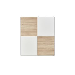 Sliding Door Wardrobe Cabinet - White & Oak