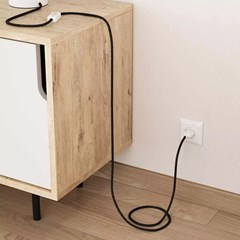 Linen Melange Textile Cable -  Anthracite Grey