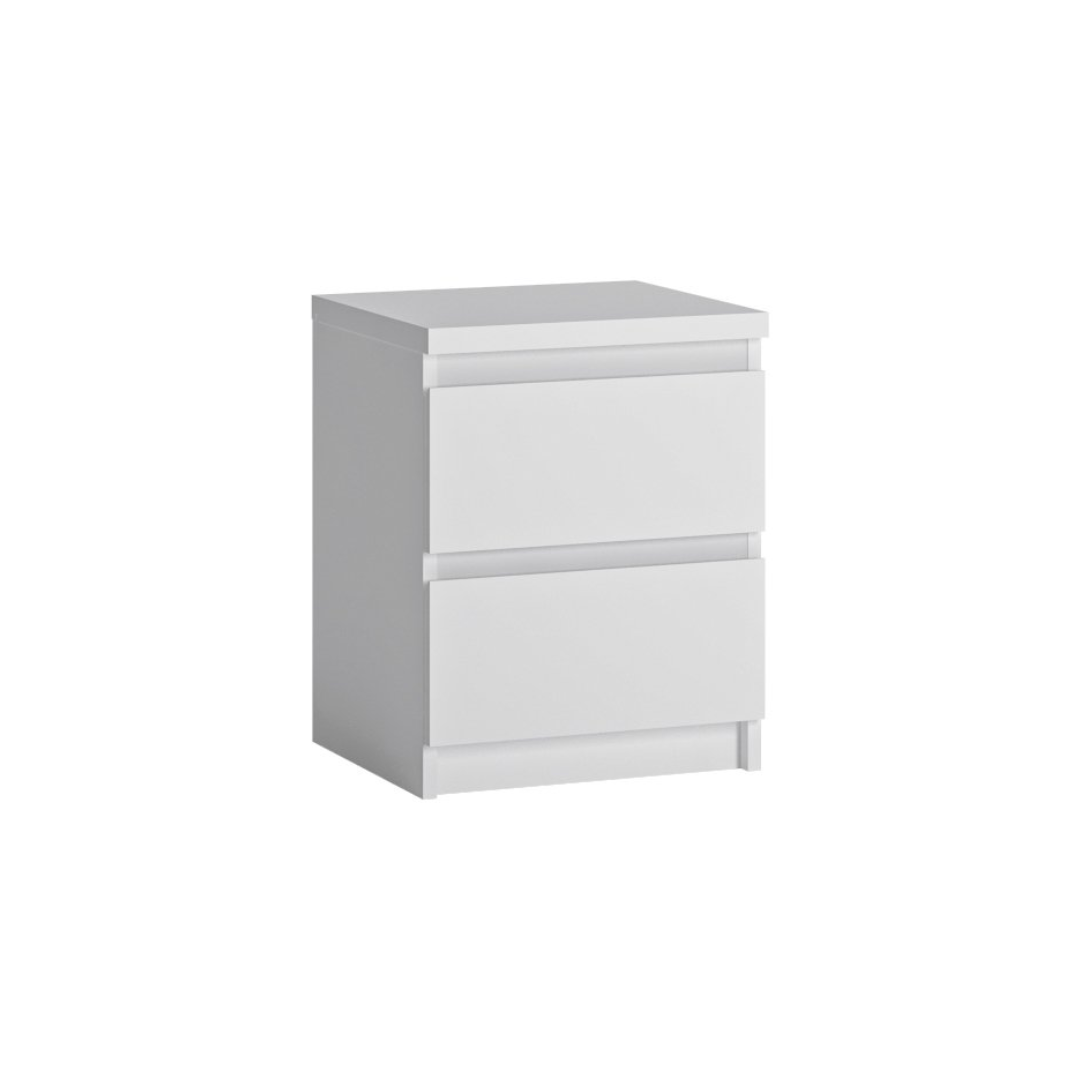 Bedside Cabinet 2 Shelves – Alpine White