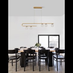 Mirano Pendant 5x G9 Glass Brushed Gld
