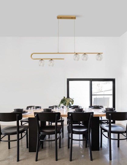Mirano Pendant 5x G9 Glass Brushed Gld
