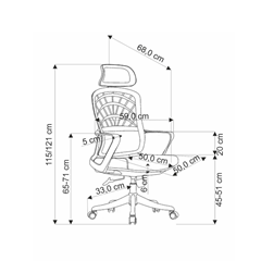 Office Chair Adjustable Grey White