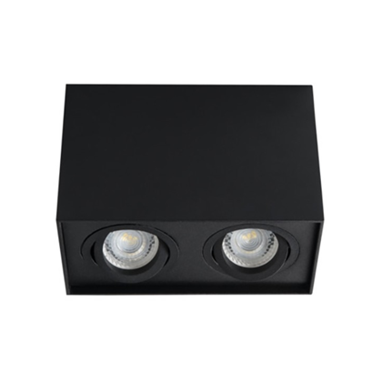 Double Black GU10 Square Spot Light with Swivel