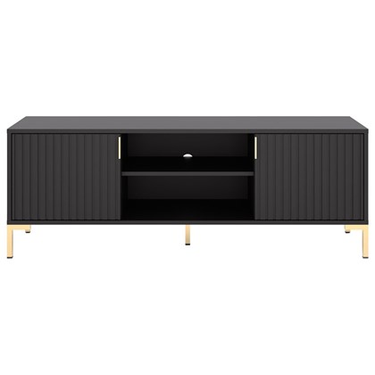 TV Unit Matt Black Gold