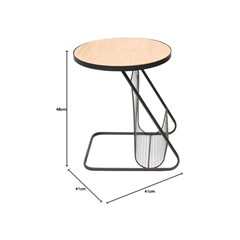 Table With Magazine Storage – Beige & Black