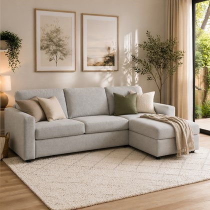 Sofa 3-Seater with CHL Right - Light Grey