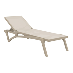 Taupe Adjustable Outdoor Sun Lounger