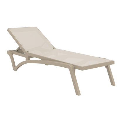 Taupe Adjustable Outdoor Sun Lounger